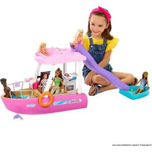 Barbie Dream Boat Playset with 20+ Accessories Dolphin Pool and Slide NWT